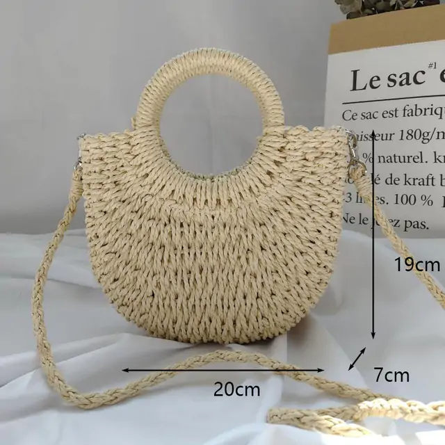 Moonlit Straw Rattan Bag