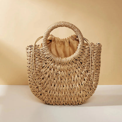 Moonlit Straw Rattan Bag