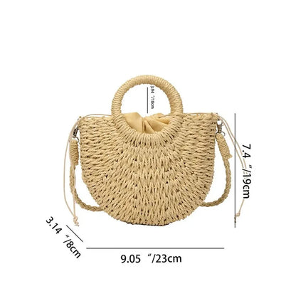 Moonlit Straw Rattan Bag