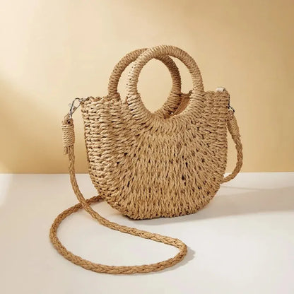 Moonlit Straw Rattan Bag