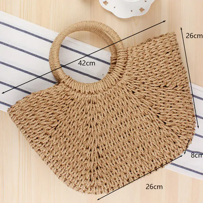 Moonlit Straw Rattan Bag